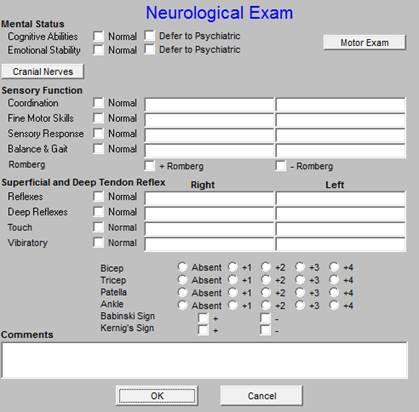 normal cranial nerve exam template