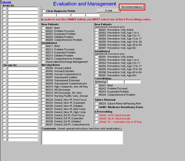 E & M Codes