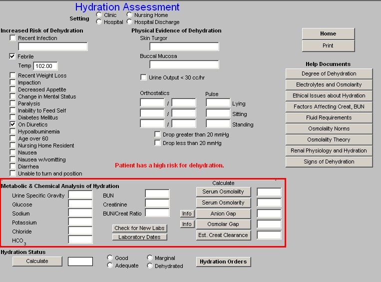 Hydration Assessment