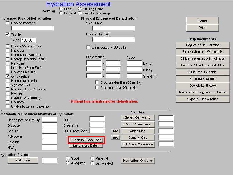 Hydration Assessment