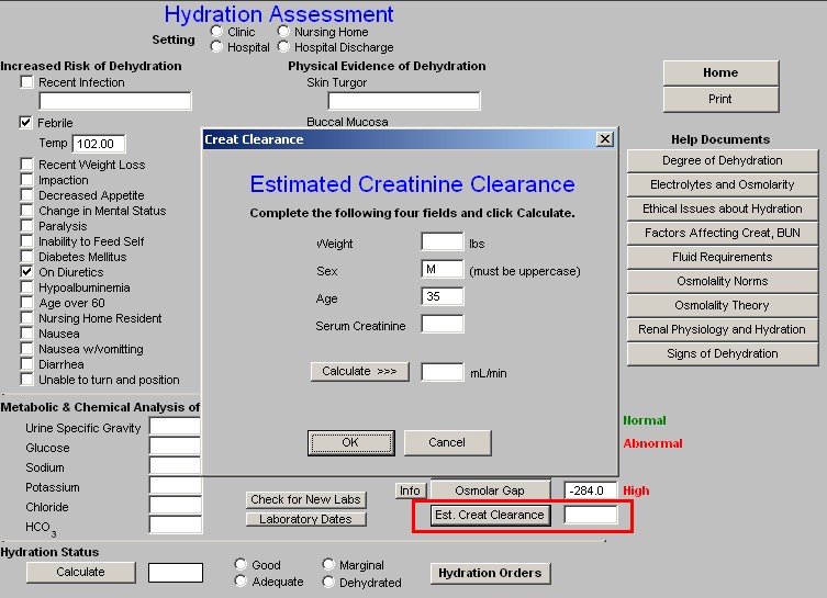 Hydration Assessment