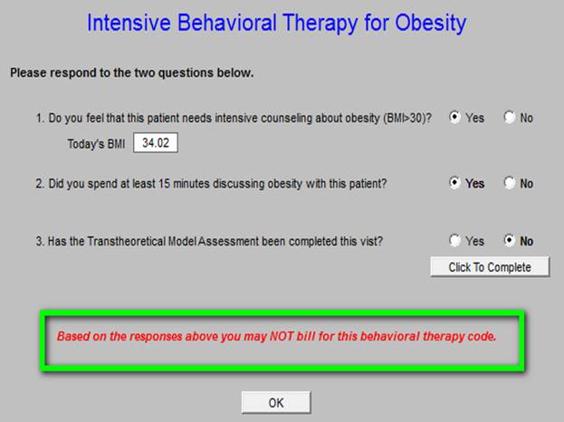 Intensive Behavioral Therapy (IBT) Obesity and Cardiovascular Disease Medicare Preventive Services