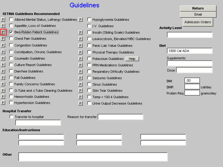 Nursing Home Guidelines for Care