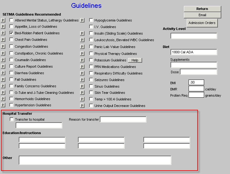 Nursing Home Guidelines for Care